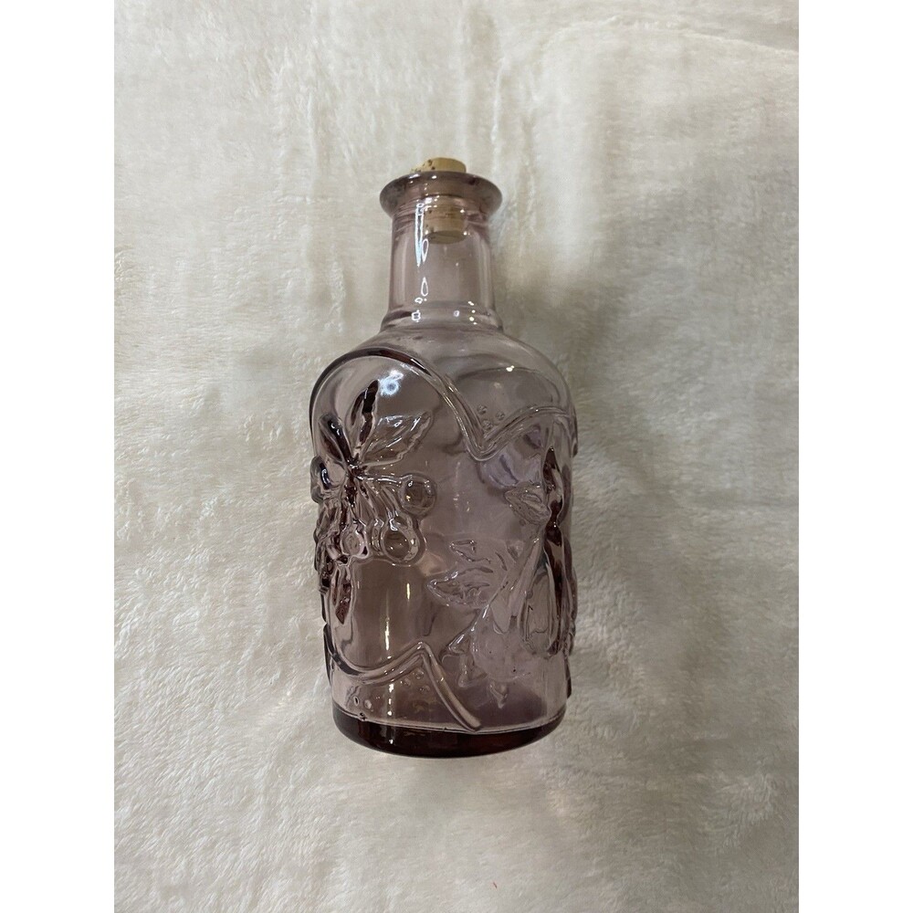 vintage 1980s Libbey of Canada embossed fruit glass decanter Purple Victorian 3D - Picture 6 of 11